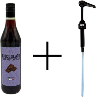 Chocolade siroop 750ml Koffietijd + GRATIS POMPJE