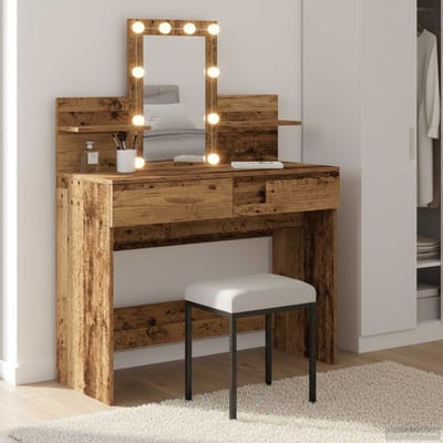 vidaXL - Kaptafel - Oudhout - 100 - x - 40 - x - 130 - cm - Bewerkt - hout