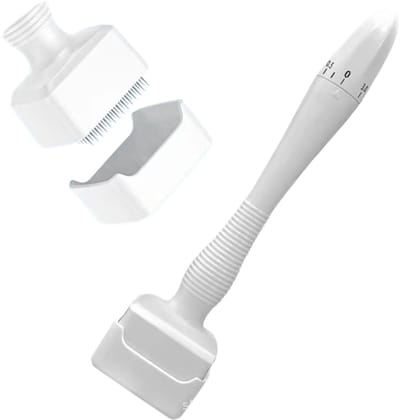 140A Adjustable Microneedle Derma Stamp Roller – White ABS Microneedling Tool for Face & Body