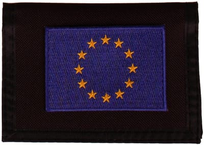 Portemonnee zwart 14x10cm - Vlag Europa - 8x6cm