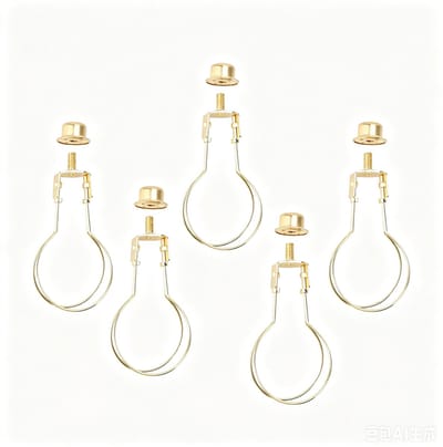 5 Stuks Clip-on Lampenkapadapter – Met Eindkap – Lampenkaphouder voor Clip-on Lampen – Stevige Metalen Bevestiging – Goudkleurig