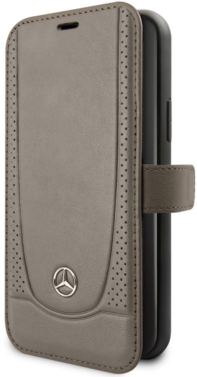Mercedes-Benz iPhone 11 Pro Book type case - Genuine Leather - Perforated Urban - Brown