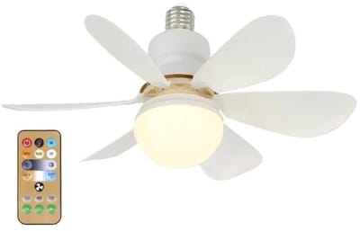 Pelor Plafondventilator met Verlichting E27 - LED Ventilatorlamp met Afstandsbediening - 3 Snelheden - 42 Inch - Wit