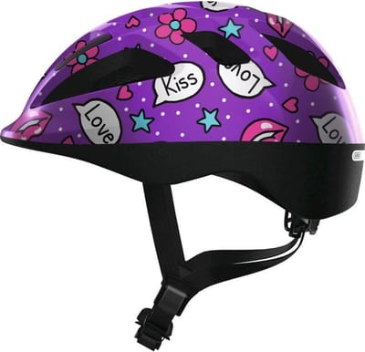 Fietshelm ABUS SMOOTY 2.0 purple kisses M - 50-55 cm - pink - Geschikt voor gebruik op kinderfietsen - 220 g
