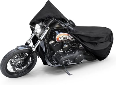 Walser Premium Motorzeil L - Motorzeil gemaakt van robuust PVC - Motorfietsgarage waterdicht - 250x100x130 cm zwart
