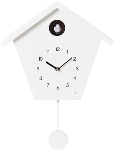 Florixa® Koekoeksklok Modern - Wandklok - Klok - Inclusief Gewichtsketting - Wit - ‎25cm x 23cm x 11cm