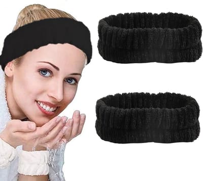 Set van 2 Flanellen Elastische Haarbanden voor Dames, Ideaal voor Spa, Douche en Make-up, Zacht en Antislip Ontwerp, Perfect voor Huidverzorging en Cosmetica