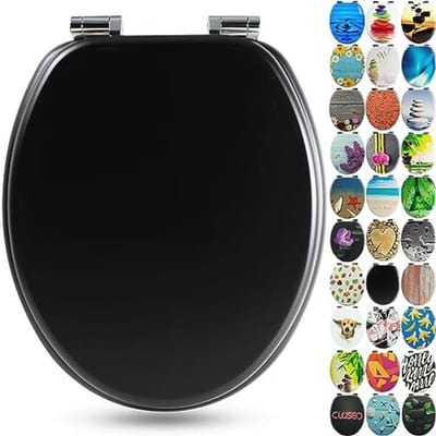 Toiletbril met Houten Kern en Soft-Close Mechanisme - Comfortabele Zit en Eenvoudige Montage - Diverse Kleurrijke Motieven