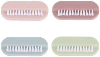 Dailygoods- Nagelborstels 4 Stuks - Tweezijdige Reinigingsborstels - Zachte/Stijve Borstelharen - Draagbaar - 9,8 x 4 x 2,5 cm - Duurzaam Materiaal - Nagelreinigers