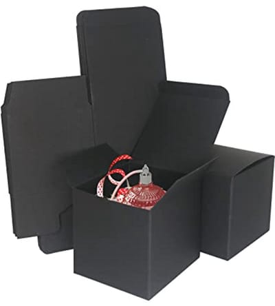 Kleine Zwarte Kraft Cadeauboxen met Deksel - 80x80x80mm (10 Stuks) voor Feesten, Bruiloften en Verjaardagen