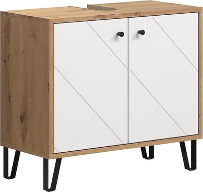 Wastafelonderkast voor Badkamer - Scandinavisch Design - 69 x 61 x 33 cm - Artisan Eiken