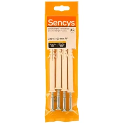 Sencys Plug Voor Kozijn Nylon - Diam. 10x100mm - 4 Stuks