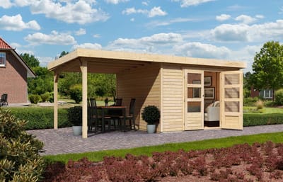 Tuinhuis Askola 6 met Overkapping 558 x 331 cm