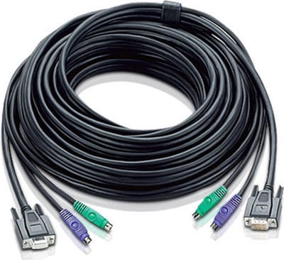 Aten 2L-1010P/C, PS/2 KVM Cable, Zwart toetsenbord-video-muis (kvm) kabel, 10m