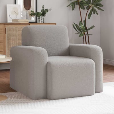 vidaXL - Fauteuil - Lichtgrijs - Bouclé