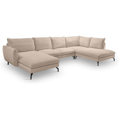 Furnilux Toronto u-shape bank rechts beige moderne loungebank met koudschuim