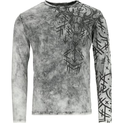 Black Premium by EMP Shirt met lange mouwen - Longsleeve met runenprint - S tot XXL - voor Mannen - grijs