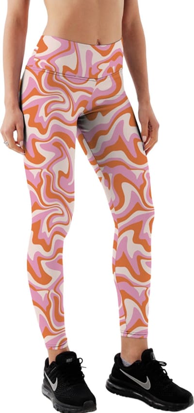 Yucka festival legging met trippy waves print - Leggings met print - Dames - Meisjes - Maat S-M