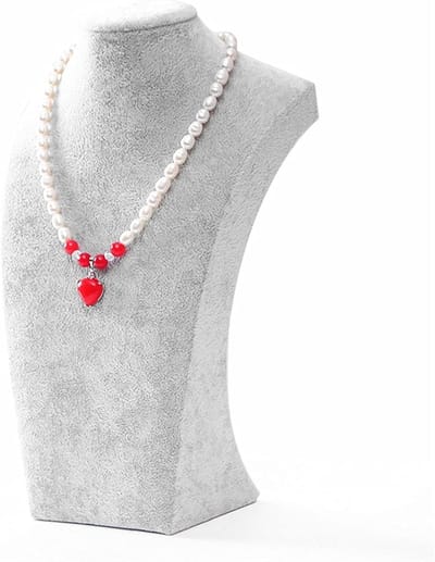 Sieraden Display - Hanger Buste - Sieraden Presentatie - Zacht Materiaal - 20 x 34 cm - Ijsgrijs