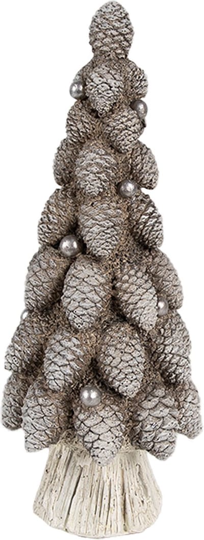 Clayre & Eef Decoratie Beeld Kerstboom Ø 7x19 cm Bruin Kunststof