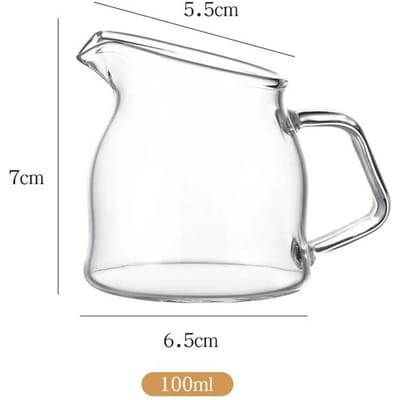Mini Tasse à Café 100ML avec Anse Tasse à Café Transparente pour Café Latte Pot à Lait de Veau Fait Main Tasse à Café pour Infusion white