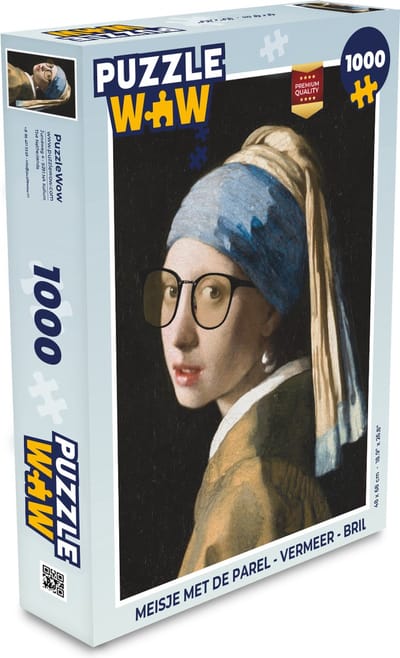 Puzzel Meisje met de parel - Vermeer - Bril - Legpuzzel - Puzzel 1000 stukjes volwassenen