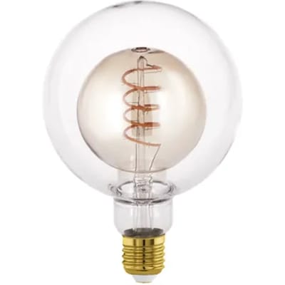 Eglo Ledfilamentlamp Globe - Amber - D12,5cm - Dimbaar - Neutraal Wit - E27 - 4w