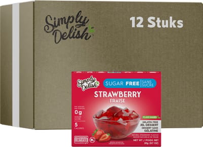 Simply Delish | Naturel Jelly Dessert | Aardbei | 12 stuks | 48 x 5 gram