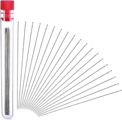 Famanu – Parelnaalden set 30 stuks met opbergfles voor beadwork