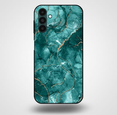 Smartphonica Telefoonhoesje voor Samsung Galaxy A04s met marmer opdruk - TPU backcover case marble design - Goud Groen geschikt voor Samsung Galaxy A04s