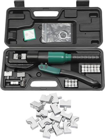 Hydraulische Perstang - Krimptang Kit - Elektrische Installatie - 6 Ton Kracht - 4-70 mm² - Grijs