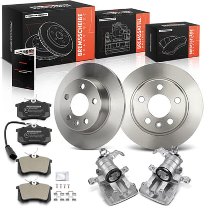 Frankberg 2x Remklauw+2x Remmen+4x Remblokken Achter voor VW