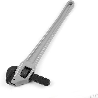 Verstelbare Offset Pijpsleutel Heavy Duty Aluminiumlegering Loodgieterssleutel met Cr Mo Zwevende Haakbek en I-balk Handvat 45.7cm / 18in gray