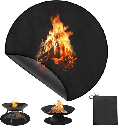 Rond Vuurvast Onderlegger voor Grill, Vloerbescherming, Hittebestendig tot 2000 °C, Herbruikbare Grillmat voor Buiten, Kachel en Camping, Eenvoudig Schoon te Maken