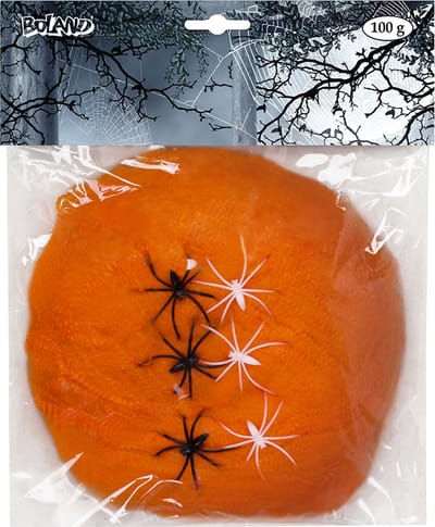 Boland - Spinrag met spinnen 100 g oranje - Horror - Horror