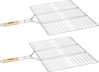 BBQ/barbecue grill klem 40 cm - 2x - Hamburgergrill roosters voor op de barbecue