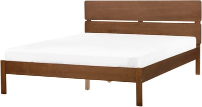 BOISSET - Bed - Donkerbruin - 160 x 200 cm - Rubberhout