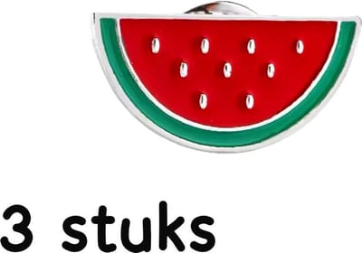 Akyol - Watermeloen Meloen Emaille Pin 2.8 cm / 2.3 cm / Rood Wit Groen - 3 stuks - broche - speld