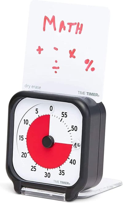 Time Timer® Original Small/Pocket - visuele countdown timer small - 60 minuten - zwart met rode schijf