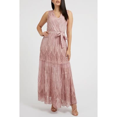 GUESS Marciano By  Sl Pam Embro Long Dr Vintage Blush Multi Maat: XS | Maxi Jurken Outlet | Dames | Roze