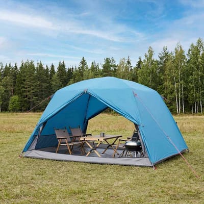 vidaXL - Backpacking - Tent - 4-persoons - Blauw - 185T - Polyester - met - PU - Coating