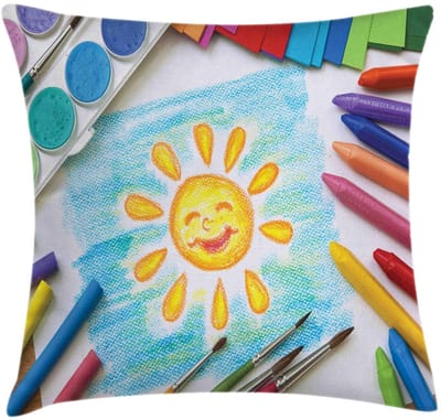 ABAKUHAUS Kussenhoes – Tweezijdig Bedrukt – 50x50 cm – Multi-kleur, Rits, Handgemaakt