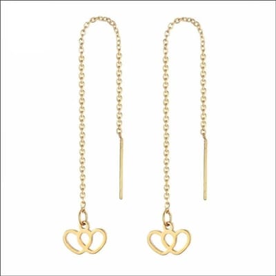 Aramat Jewels | Oorbellen | Stijlvolle RVS Doortrekoorbellen | Hartje | |1,5mm | Staal | Volwassenen | Verkleurd niet