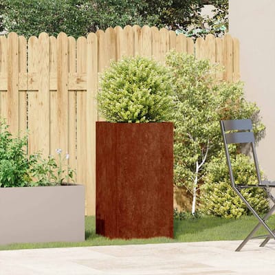 vidaXL - Plantenbak - roestig - 40x40x80 - cm - weervast - staal
