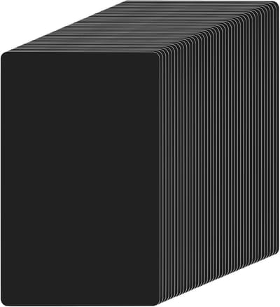 Allecta - Aluminium visitekaartjes 150 stuks zwart 86x54x0,21 mm metalen lege visitekaartjes voor kantoor en lasermarkering