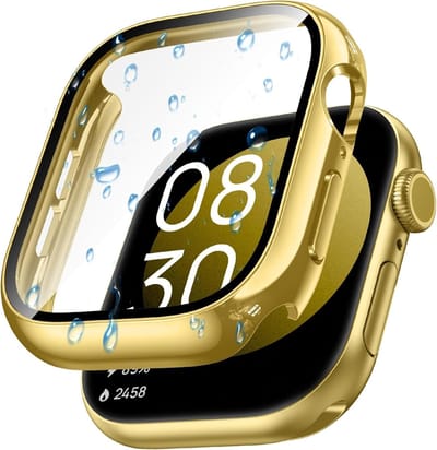 Screen Protector - Hoesje Goud 42mm Geschikt voor Apple Watch Series 10 & Series 11 - 42mm Beschermmend Hoesje Full Cover Hard Case