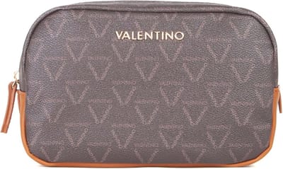 VALENTINO Toilettas Lady Re Soft Cosmetic Case Moro / Cuoio Donkerbruin
