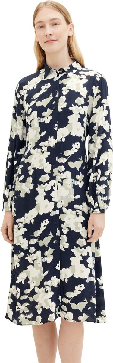 Tom Tailor - Jurk - Maat 38 - Vrouwen - MARINE - Viscose