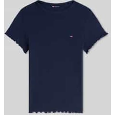 slim fit T-shirt van katoenmix
