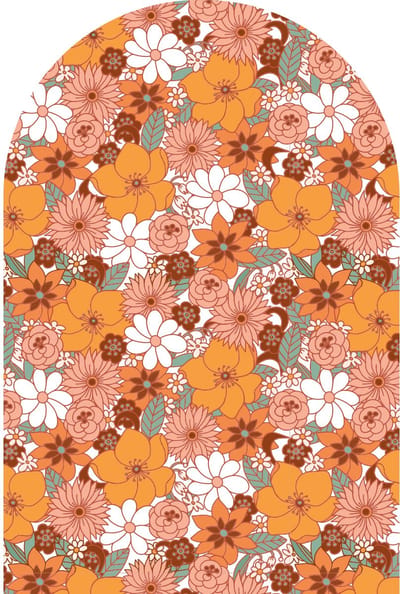Vooraf gelijmd vliesbehang met gigantische muurschilderingen - HERFSTBLOEMENCOMPOSITIE BOOG - 90x60cm
